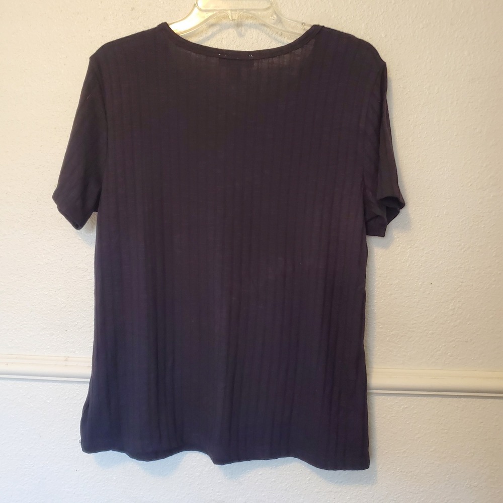 Vintage America Blues Womens Ribbed Short Sleeve T-Shirt Navy Blue Large L NEW - Picture 5 of 11